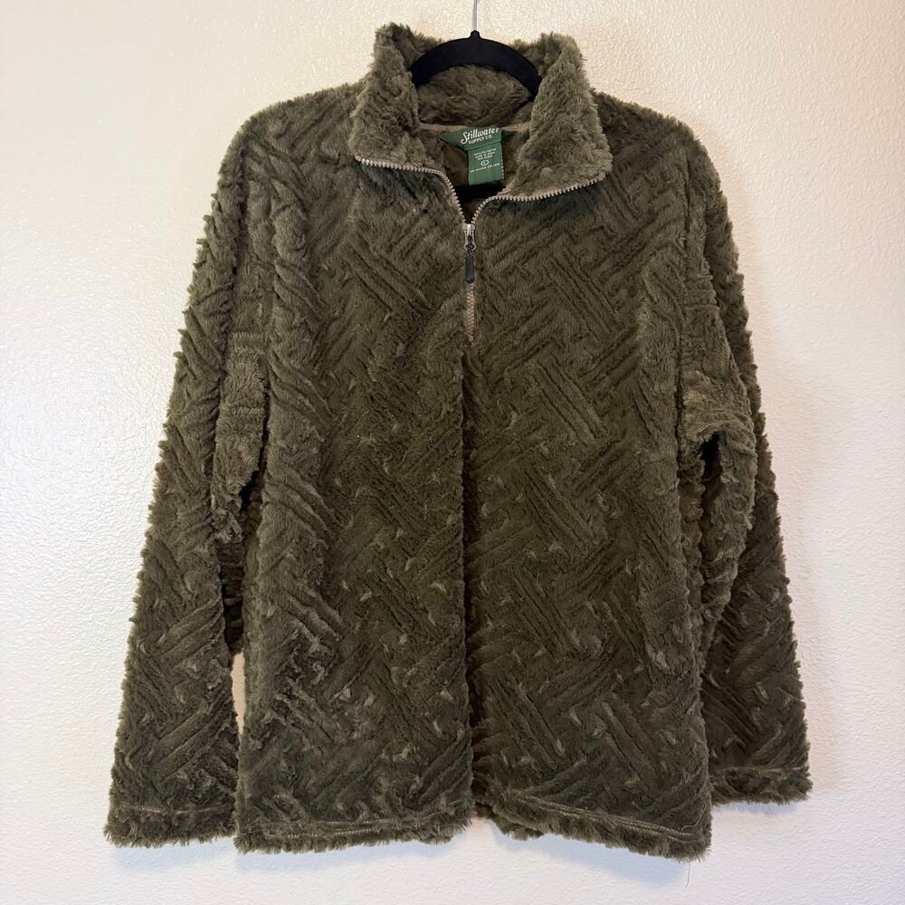 Stillwater Supply Co. Olive Green 1/4 Zip Plush Jacket Women's Size Large